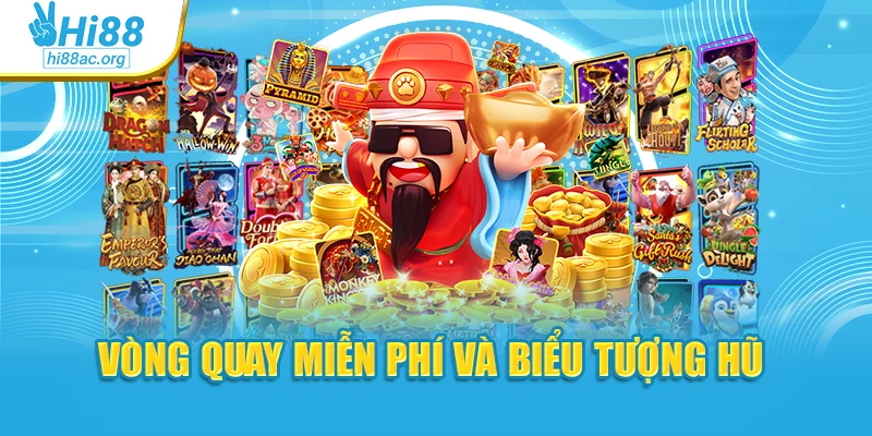 Vòng quay miễn phí và biểu tượng hũ 